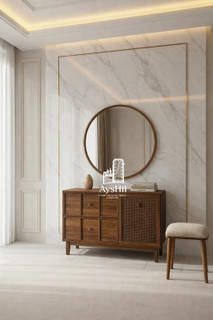 میز آرایش لوکس مدل شقایق ساخته شده از چوب مرغوب و MDF درجه یک با روکش طبیعی راش و حصیر بامبو چوبی. رنگبندی متنوع، ابعاد سفارشی و ارسال مطمئن. خرید مستقیم با کیفیت عالی.