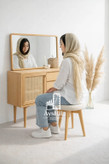 میز آرایش چوبی لاکچری مدل آلیسا با آینه اردکان و طراحی مدرن