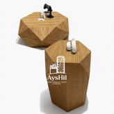 میز جلو مبلی زاویهدار مدرن با ست عسلی چوبی