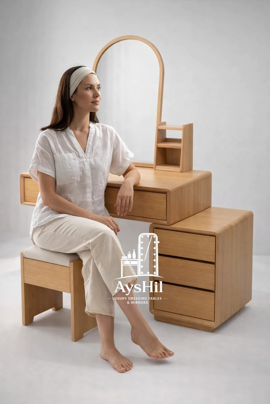 میز آرایش چوبی دیبا با پایههای نراد ضد موریانه و طراحی مدرن