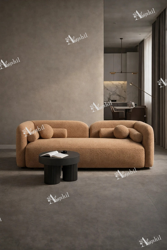 نمای کامل ست مبل وِنسا ۸ نفره با پایه چوب راش و نشیمن فوم ۳۵ کیلویی ضد فرورفتگی