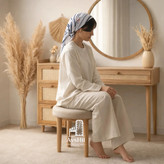 خرید میز آرایش چوبی مدل دایانا با حصیر بامبو و طراحی لاکچری