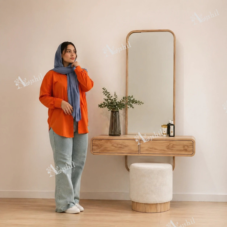 میز آرایش مدرن دو کشو با قابلیت سفارشیسازی رنگ