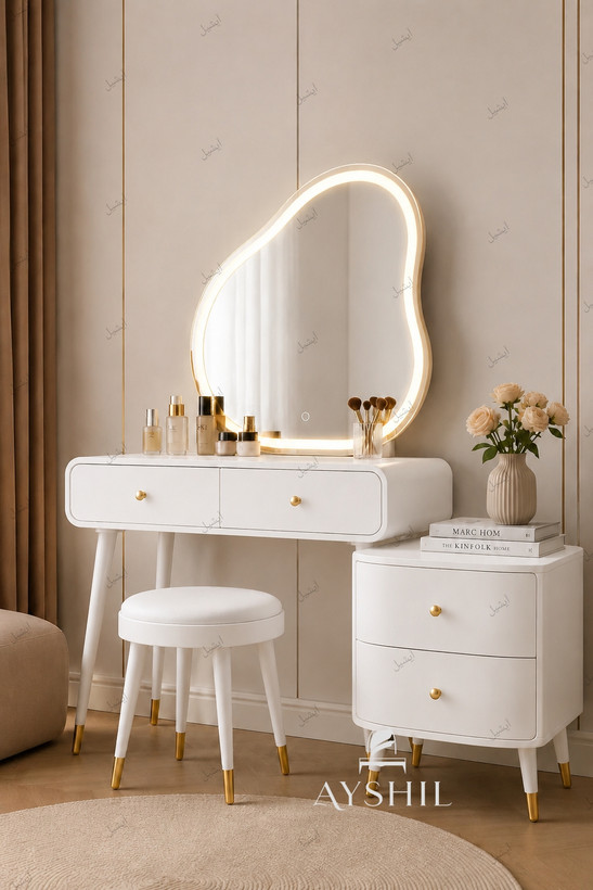 میز آرایش جدید و شیک آیشیل با آینه LED و طراحی متفاوت